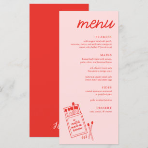 Un match fait dans le Ciel Dîner Mariage Menu