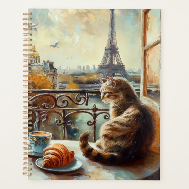 Un matin à Paris | Chat au gingembre dans un café (Devant)