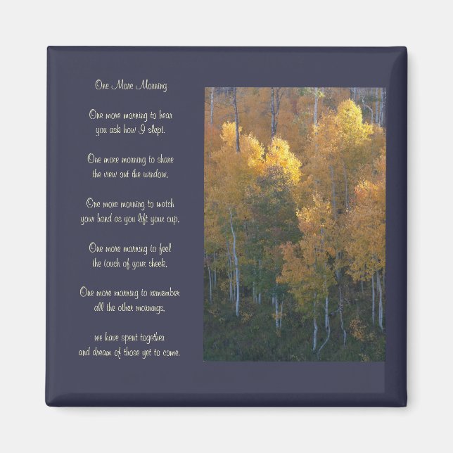 "Un matin de plus" Love Poem Automne Magnet (Devant)