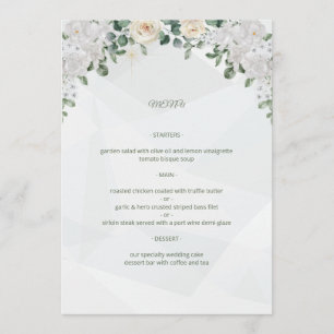 Un menu Floral Affair Mariage