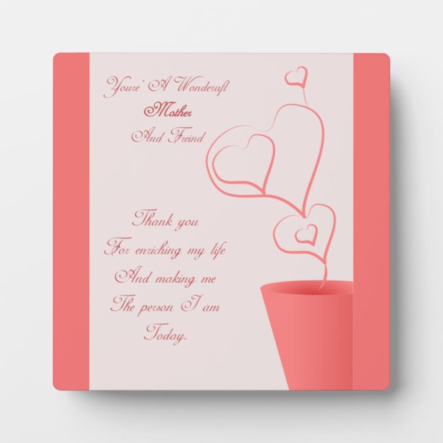 Un Merci pour maman Plaque (Devant)