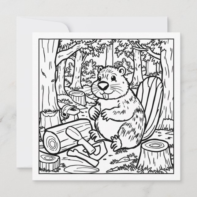 Un mignon castor dans les bois (Devant)