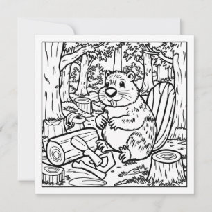 Un mignon castor dans les bois