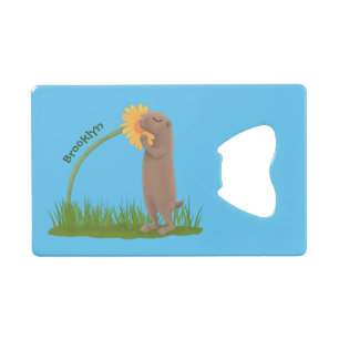 Un mignon chien de prairie reniflant la caricature