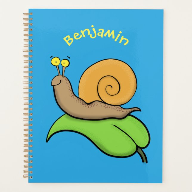 Un mignon escargot heureux sur une illustration d' (Devant)