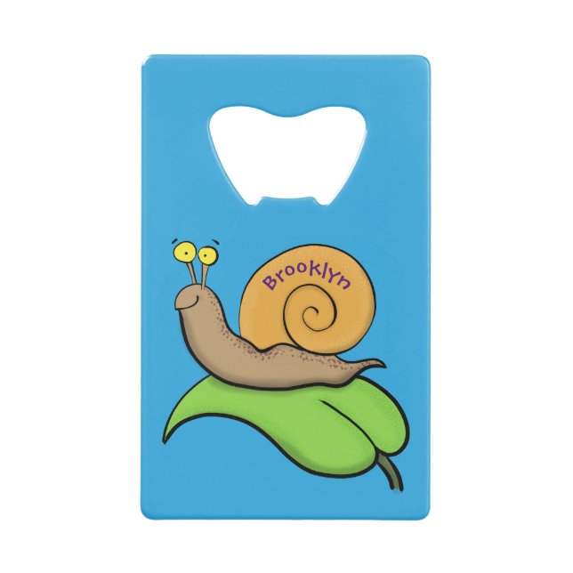 Un mignon escargot heureux sur une illustration d' (Devant)