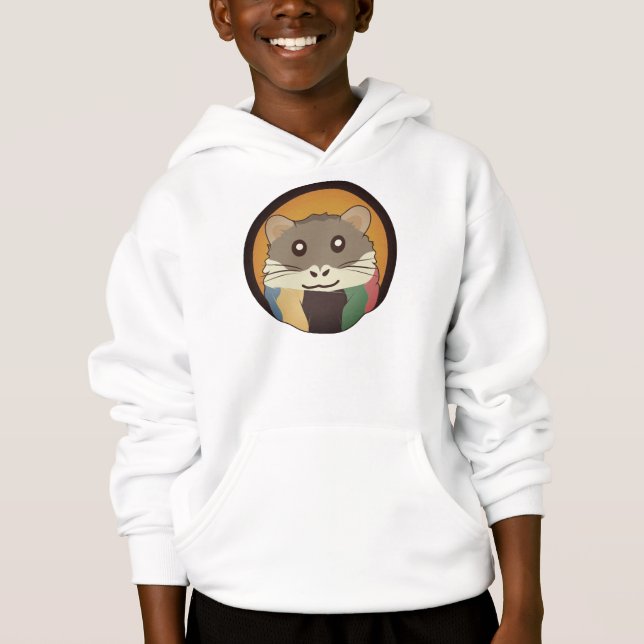 Un mignon hamster en caricature avec une écharpe m (Devant)