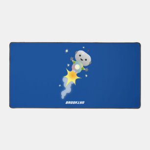 Un mignon robot volant dans l'espace dessin animé