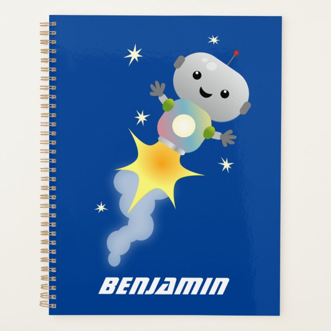 Un mignon robot volant dans l'espace dessin animé (Devant)