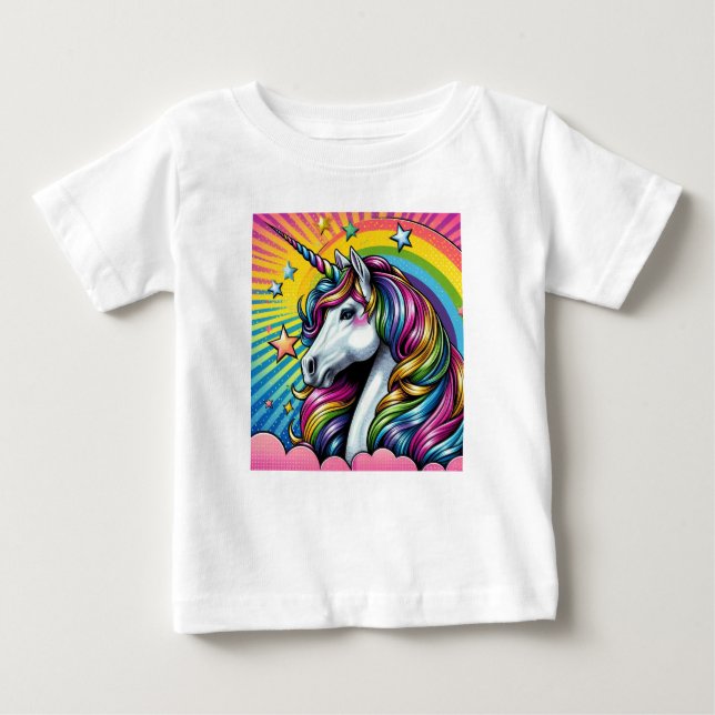 Un mignon T-shirt bébé à licorne ! (Devant)