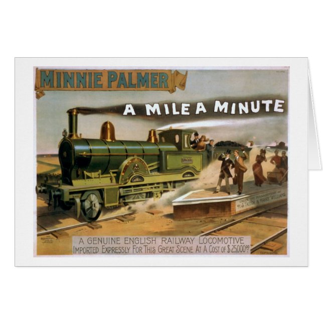 "Un mille" une affiche vintage minuscule de train (Devant horizontal)
