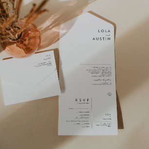 Un Minimaliste moderne tout en une invitation