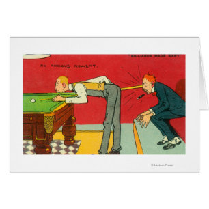 Un moment soucieux, queue de billard frappant une