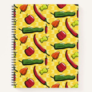 Un monde de chili poivrons Carnet spiral