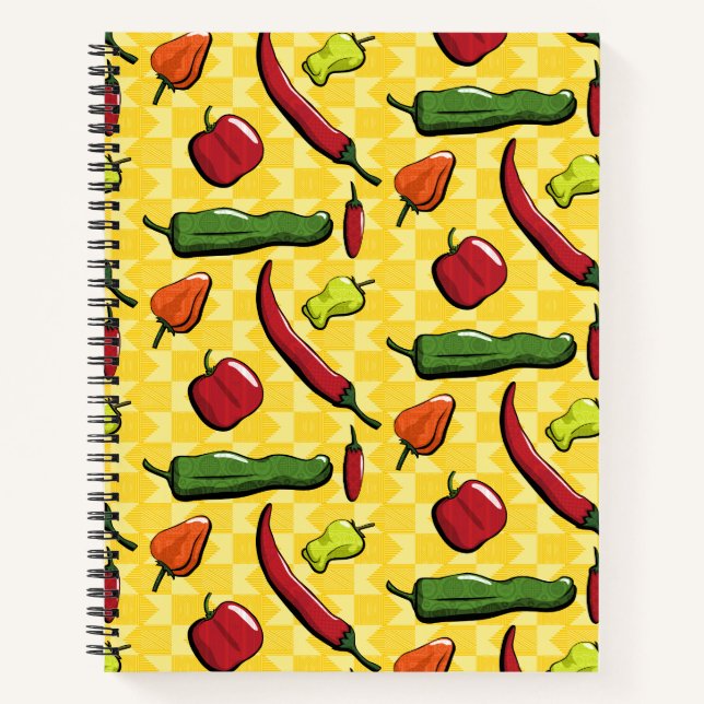 Un monde de chili poivrons Carnet spiral (Devant)