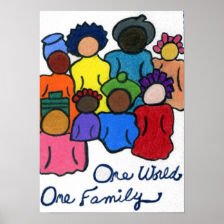 Un monde, une famille Poster multiculturel