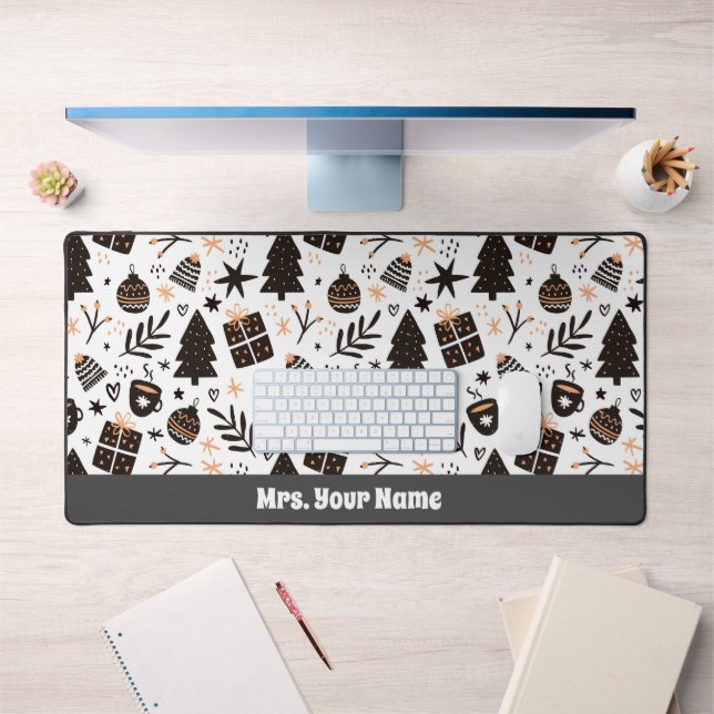 Un Motif de Noël noir et blanc (Bureau 1)