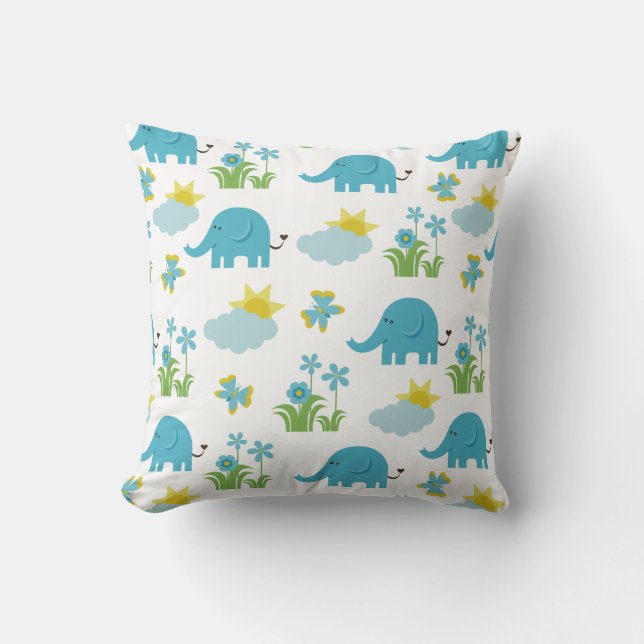 Un Motif Eléphant mignon lance des oreillers (Recto)