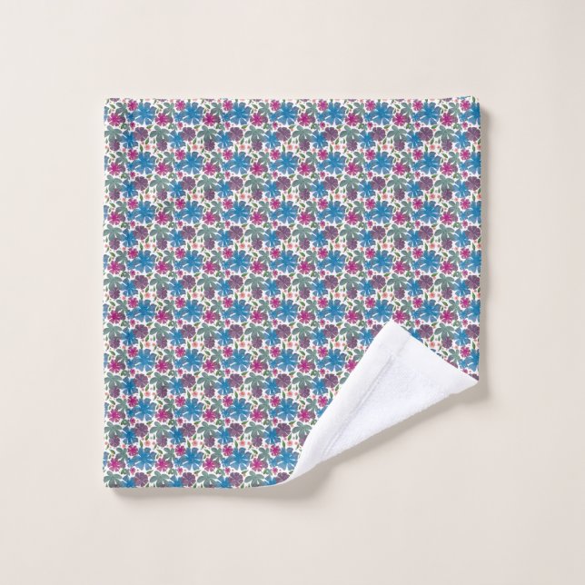 Un motif sans couture de peinture à l'eau vibrant  (Gant de toilette)