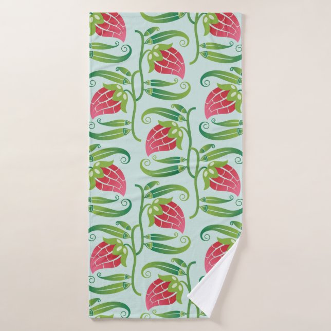 un motif sans soudure d'été avec fraises  (Serviette de bain)