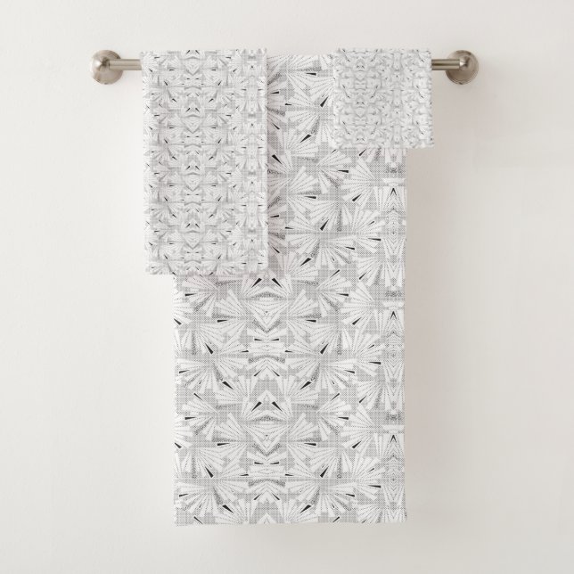Un motif texturé aux teintes blanches et grises, (En situation)