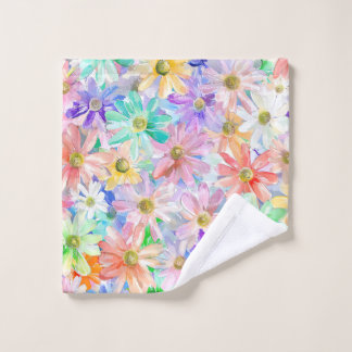 Un motif transparent de marguerites colorées