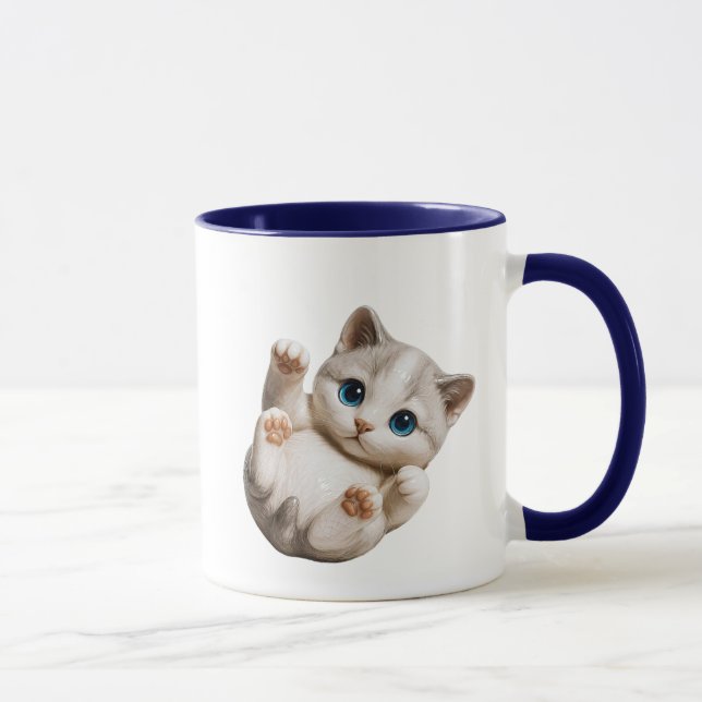 Un mug avec l'image d'un chaton mignon. (Droite)