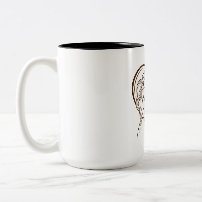 Un mug avec une illustration d'art linéaire romant (Gauche)