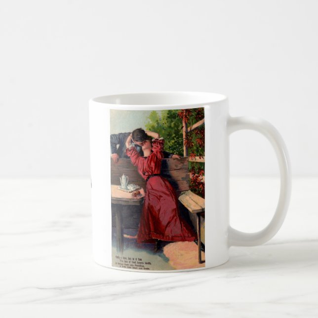 Un mug carte postale victorienne "A Kiss" (Droite)