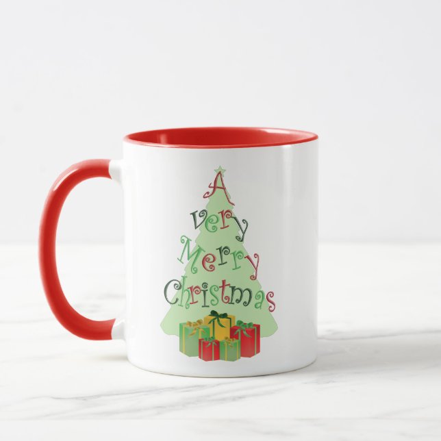 Un mug de vacances d'un très joyeux Noël avec arbr (Gauche)