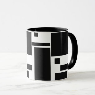 Un mug moderne en noir et blanc.