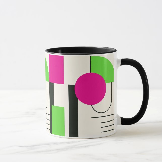 Un mug original avec des formes géométriques. (Droite)