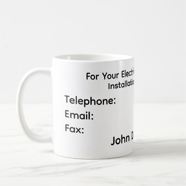 Un mug pour les clients d'électriciens (Gauche)