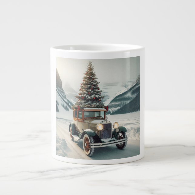 Un mug spécialité arbre de Noël classique vintage (Devant)