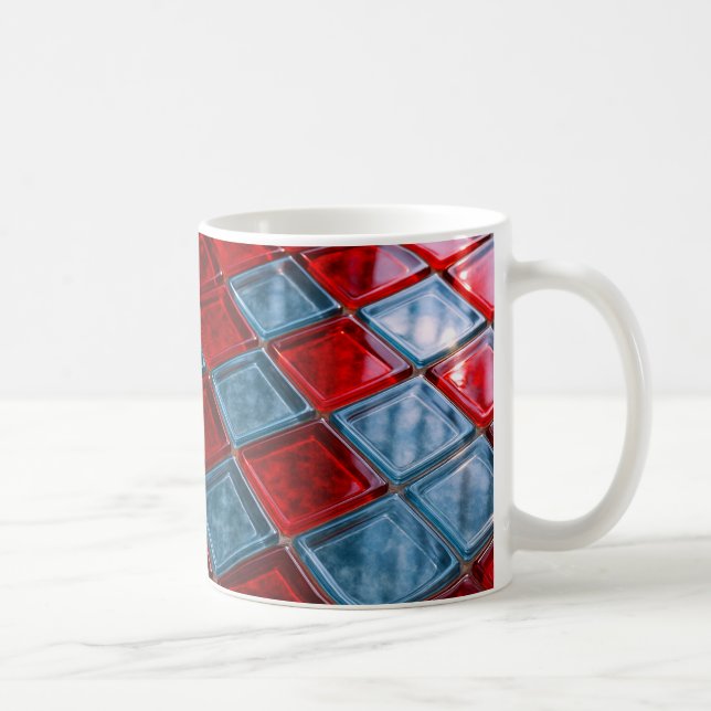 Un mug stylisé au couleurs éclatantes. (Droite)