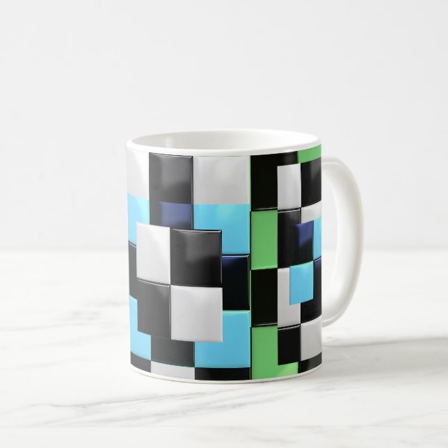 Un mug superbe avec un design en 3D. (Devant droit)