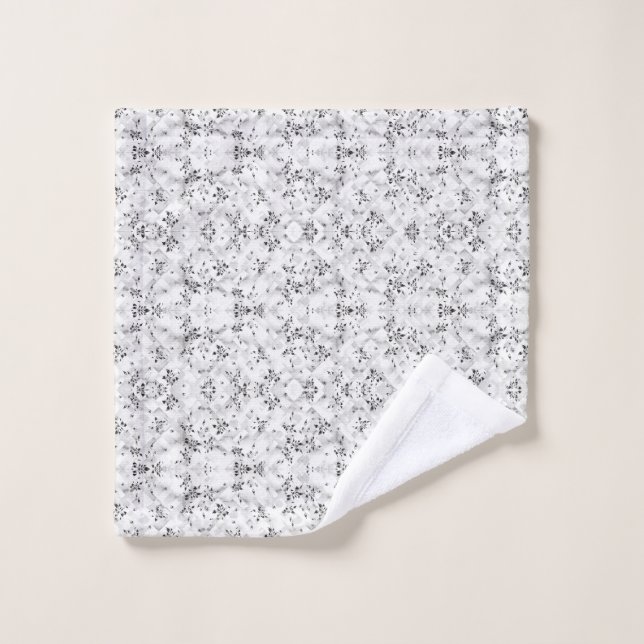 Un mur à motifs blanc et noir frappant visuellemen (Gant de toilette)