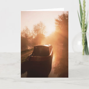 Un narrowboat sur la carte de voeux de canal