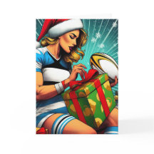 Un Noël de rugby - Carte de voeux de rugby