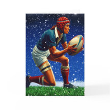 Un Noël de rugby - Carte de voeux de rugby