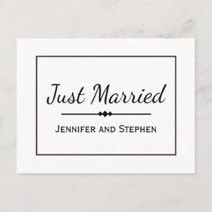 Un noir minimaliste marié à un Mariage Faire-part