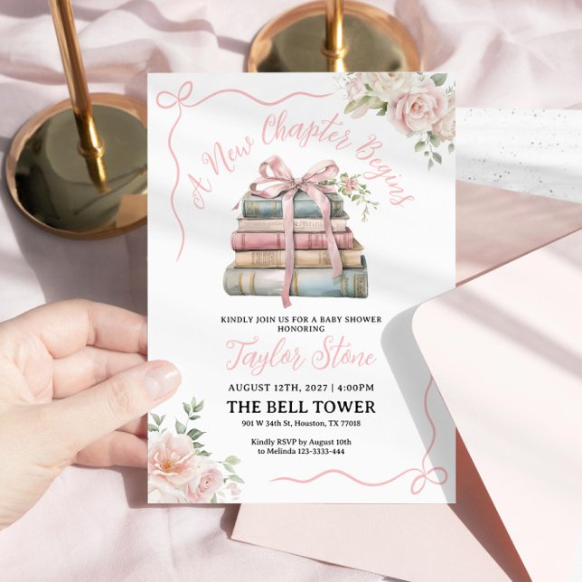 Un nouveau chapitre commence une invitation Baby s (Créateur téléchargé)