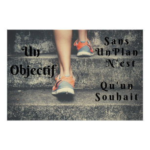 "Un Objectif" Affiche Murale Citation Positive