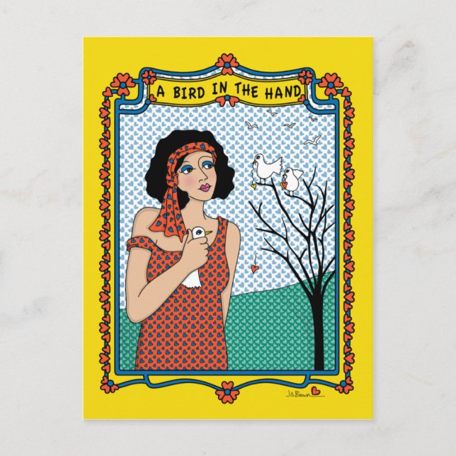 Un oiseau dans la carte postale Hand_B_ (Devant)