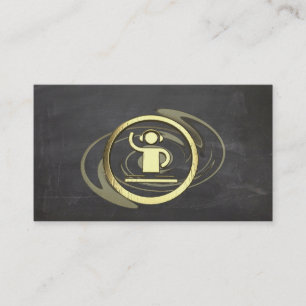 Un or frais DJ et carte de visite d'icône de