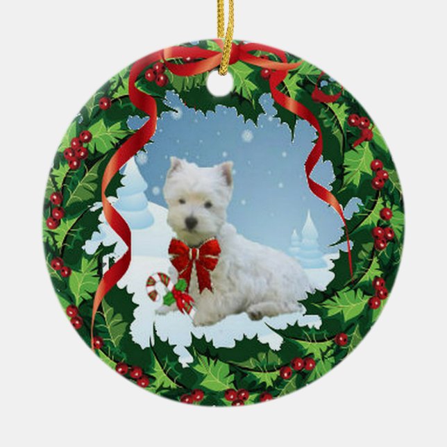 Un ornement très joyeux de Noël de Westie (Devant)