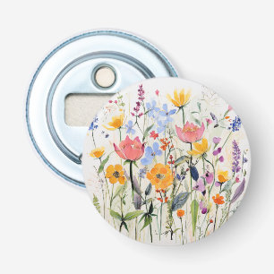 Un ouvre-bouteille floral fantaisiste, fleurs sauv