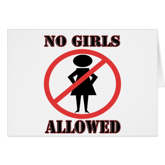 Un panneau rouge d'interdiction avec une femme à l (Devant horizontal)