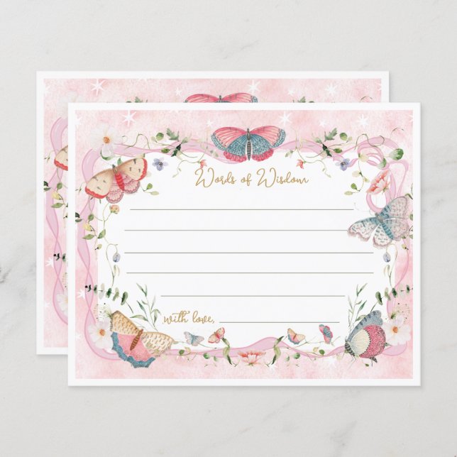 Un Papillon Bébé Est En Chemin Conseil Baby shower (Devant / Derrière)