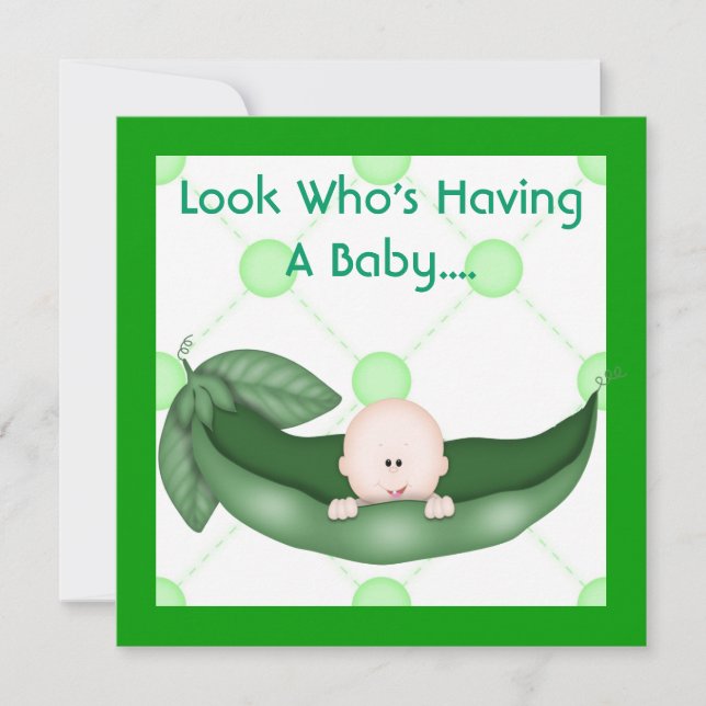 UN PEA DANS UN POD BABY SHOWER INVITATION FILLE/GA (Devant)